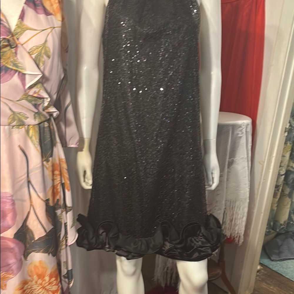Jessica Howard Black Sequin Mini Dress